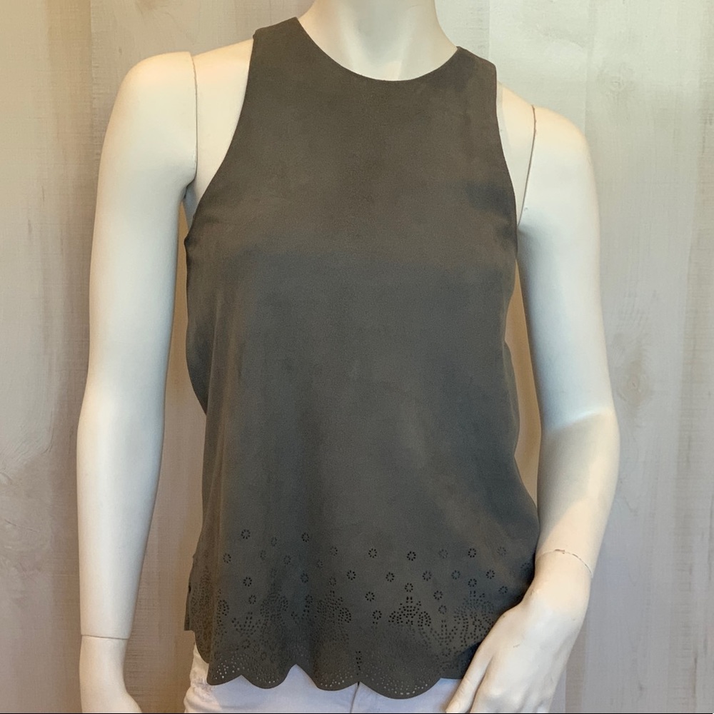 Parker gray suede racerback tank XS
